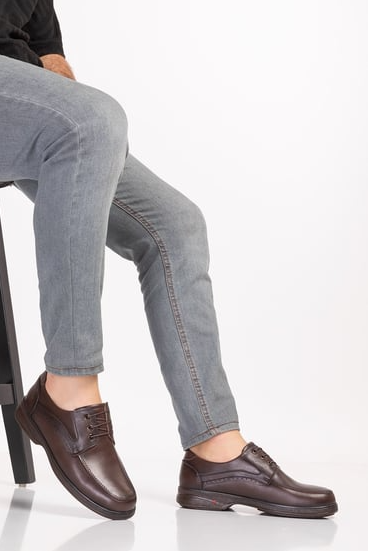 Vstep Class Bağcıklı Ortopedik Deri Erkek Ayakkabı (Dia-102)