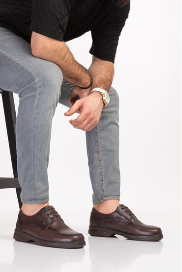 Vstep Class Bağcıklı Ortopedik Deri Erkek Ayakkabı (Dia-102)