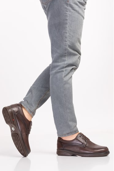 Vstep Class Bağcıklı Ortopedik Deri Erkek Ayakkabı (Dia-102)