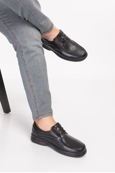 Vstep Class Bağcıklı Ortopedik Deri Erkek Ayakkabı (Dia-102)