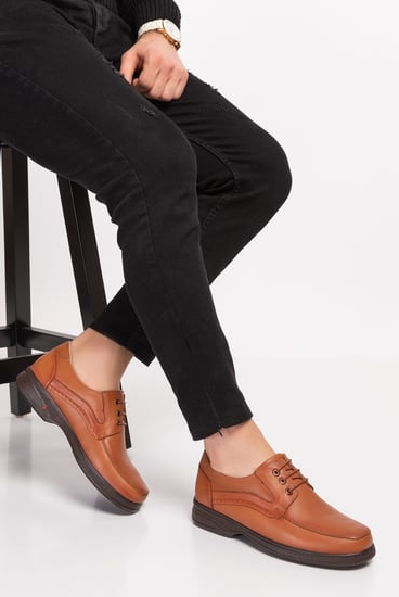 Vstep Class Bağcıklı Ortopedik Deri Erkek Ayakkabı (Dia-102)